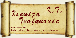 Ksenija Teofanović vizit kartica